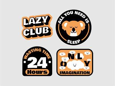 Lazy Human Sticker Pack branding design flatdesign illustration typography vector