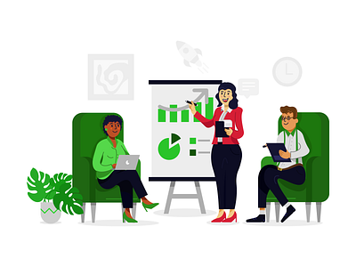 Pitch Infront of Investors avatar design illustration people pitch presentation startup