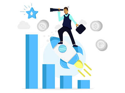 Market Analysis avatar illustration logo market people prediction progress success