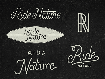 Ride Nature branding hand drawn illustration lettering logo rebrand script skateboarding surf texture type typography