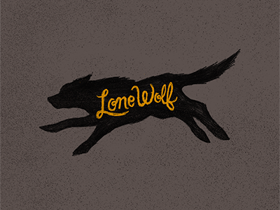 Lone Wolf hand lettering illustration lettering script texture type typography vintage wolf