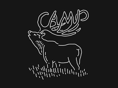 Camp Brand Goods adventure camp camp brand goods elk illustration lettering outdoors type vintage