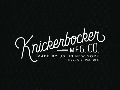 Knickerbocker MFG branding hand drawn handlettering knickerbocker lettering mfg monoscript new york script vintage