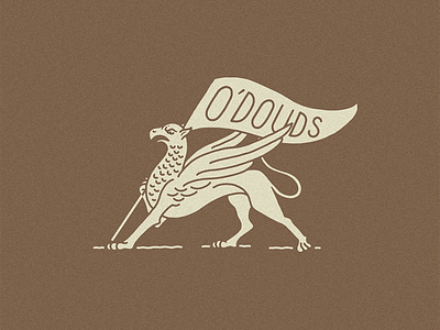 O'Douds flag greek gryphon hand drawn hand lettering mythical odouds roman type