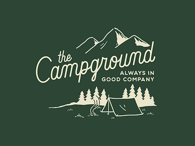The Campground campground camping cocktail minimal mountains script tent vintage