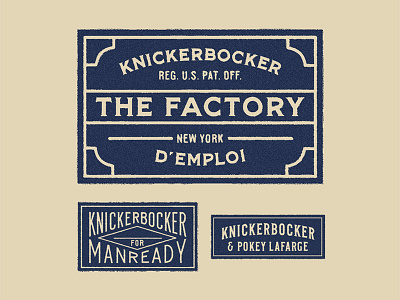 Woven Labels for Knickerbocker knickerbocker label lettering manready type vintage woven label