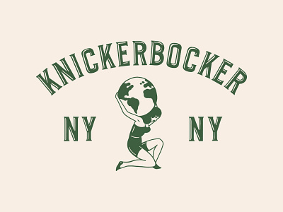 Knickerbocker - Earth Day custom globe knickerbocker lettering menswear type vintage woman workwear