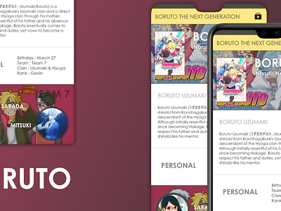 BORUTO Anime App MOCO android app design anime anime art app app design mobile app design mobile ui mockup ui ui design uidesign uiux