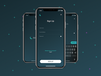 Daily UI #001 - Sign Up / Moonly adobe xd dailyui iphone x moon sign in sign up ui