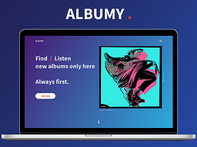 Landing Page - ALBUMY | Daily 003 above the fold daily daily ui debut design landing page light macbook ui