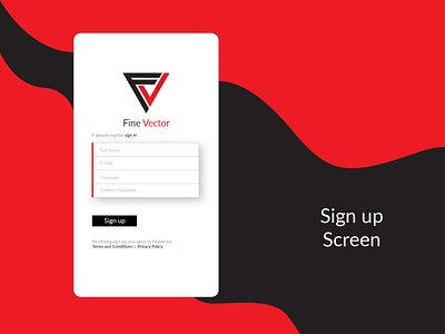 Sign up Mobile Screen