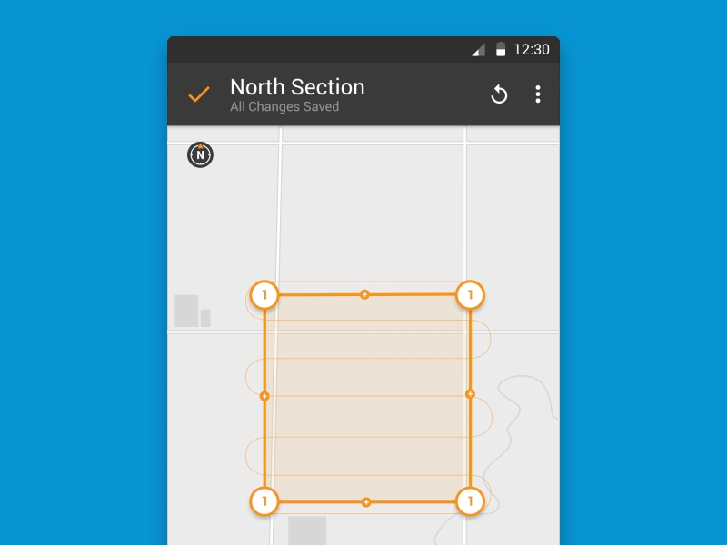 Sneak peak of Botlink v2 android app blue botlink dark drone google material orange planning survey