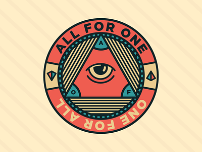 All for one all for one beige coral eye illuminati line one for all pyramid triangle turquoise