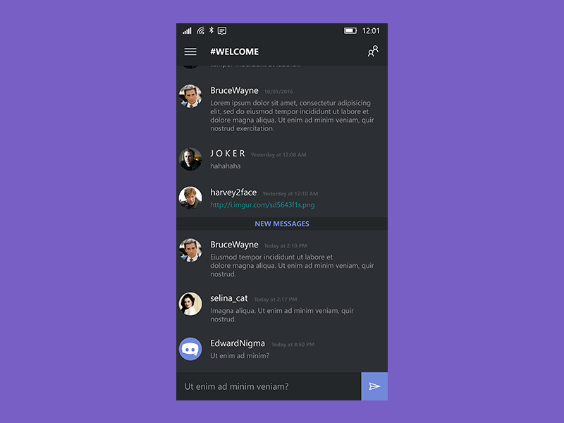 Discord app by Jordan Nelson on Dribbble