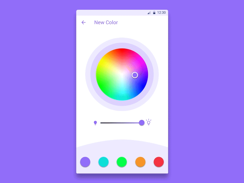 Color picker animation app color design light material minimal picker rainbow ui