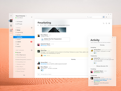 Slack Fluent Design acrylic app apple design fluent ios mac microsoft minimal modern ui windows