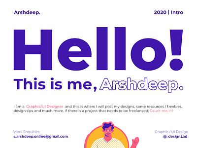 2020 | Intro app branding business concept design freelance fresh graphic india job mobile new typography ui web