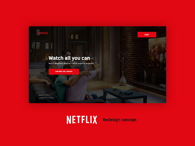 Netflix Website redesign concept netflix stream website