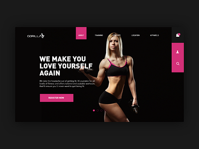 Fitness website header fitness header website