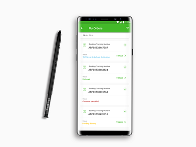 Shipping App (My Orders) andoid app design shipping