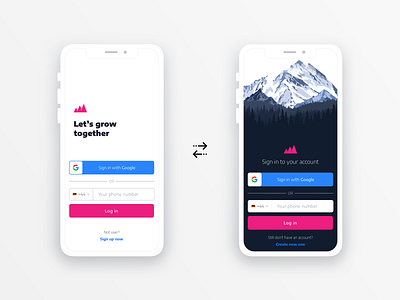 Sign up / Log in - Mobile concept application day001 dayliui google sign in light sign up login login concept login page responsive sign in sign in page sign up ui ux design ui design webdesign