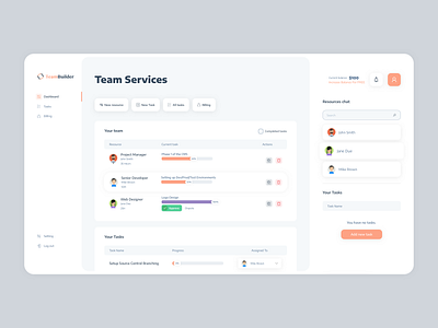 Dashboard UI Design - Team manager