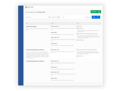 CRM Job description report crm filter minimal report table typography ui uidesign uiux ux ux design uxdesign webdesign