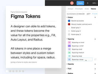 Figma tokens feature requests - proposal automation design-system feature feedback figma json requests styles tokens