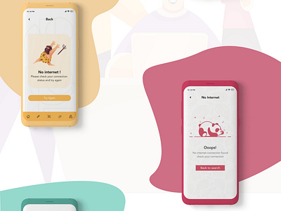 UI Mobile Error Screens - APP design connection creative creative design creative logo design error error 404 error message error page errors interactive no connection no internet ui ux uidesign ux design