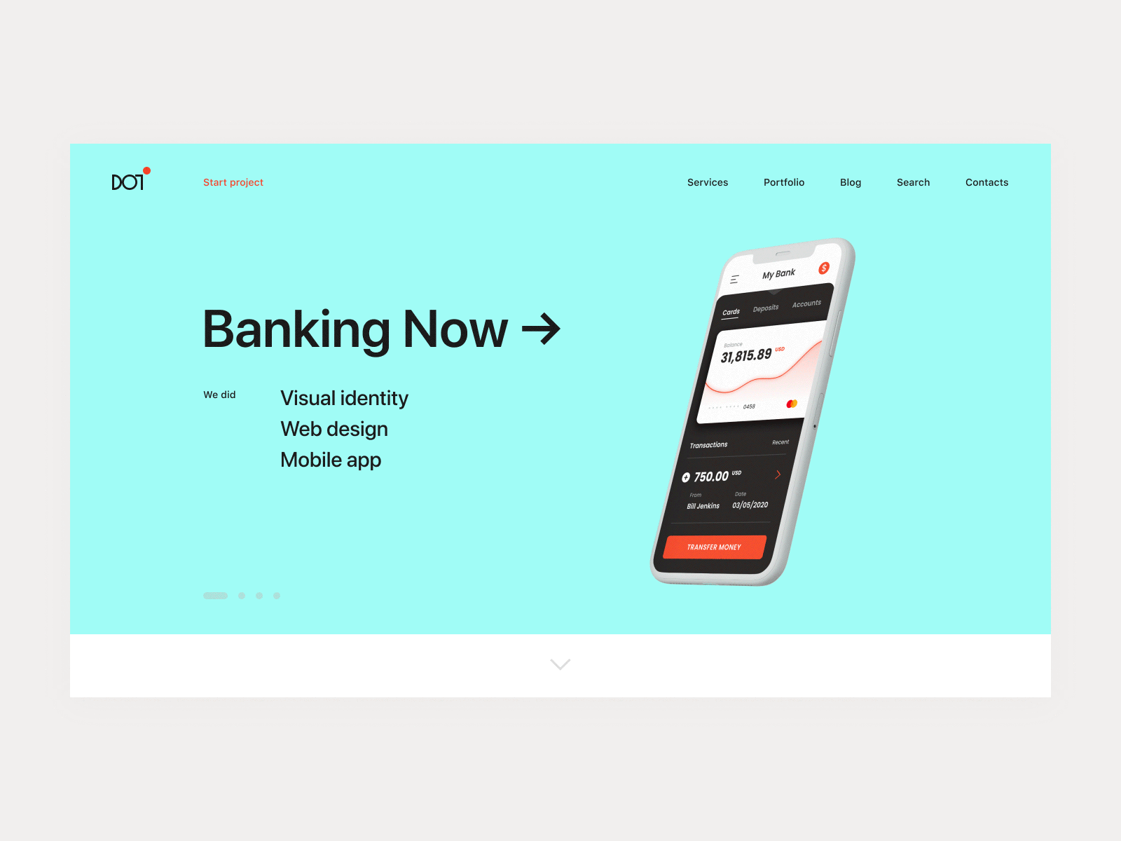 DOT creative studio — webpage animated after effects animations banking app concept creative studio design interface mobile app motion design motion graphics ui web web design webdesign