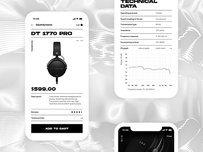 Mobile App – Headphones & Gear app audio contemporary design gear headphones ios mobile mobile app shopping app trendy typography ui ux