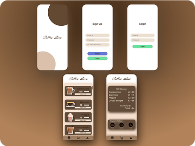 Coffee pre ordering app light theme app coffee coffee shop coffeeshop design ui ux