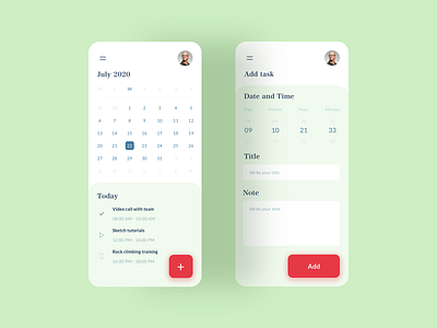 Daily Task Schedule App app dailyui design hellodribbble ui ux