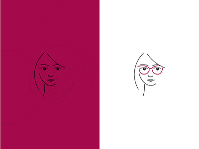 Self-portrait logo character circular grid face faces girl linear logo self portrait selfie woman