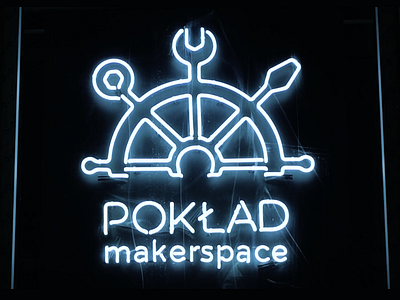 Neon Pokład Makerspace logo branding identity logo logodesign makerspace neon tools
