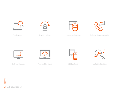 Tellyo job board Iconography career careers page icon icon design icon set iconography it job board set