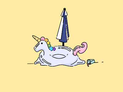 End of Summer app applepencil design fall floaty illustration ipad pool procreate summer unicorn