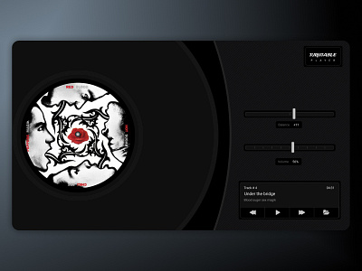 Turntable skinned MP3 player application browser mp3 music player web