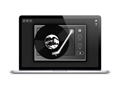 Online Music Player browser fullscreen music player record svg turntable