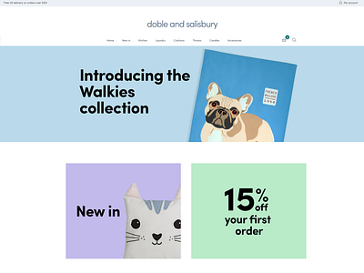 Doble And Salisbury Homepage branding clean design ecommerce pastel retail retail design shopping webdesign