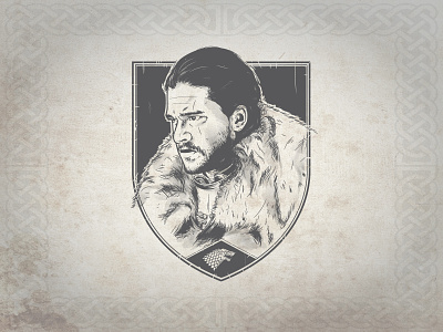 The King in the North design game of thrones got hbo illustration illustrator jon snow medieval stark tv tv series