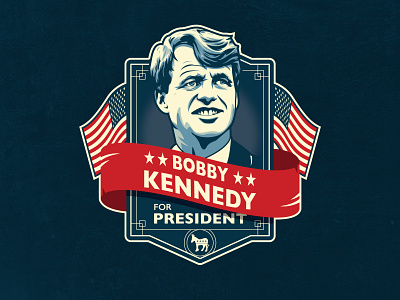 Bobby Kennedy For President america badge democrat illustration kennedy news political politics portrait usa