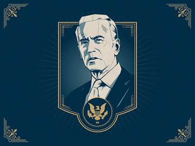 #46 america badge biden crest design illustration illustrator joe biden logo politics portrait president usa vector