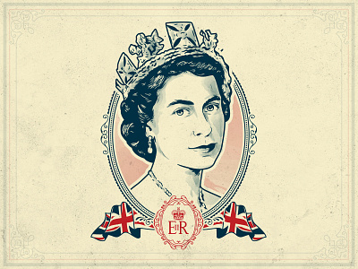 The Queen branding design illustration illustrator king monarchy portrait queen the crown uk united kingdom