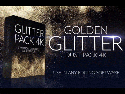 Golden Glitter Dust Looped Video Pack 4K 4k animation award awards background design dust event fashion glitter golden looped overlay pack particles template video videography wedding