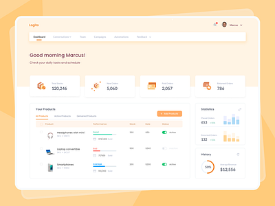 E-commerce Dashboard UI