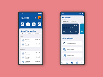 DailyUI #005 : Mobile wallet Interface adobe xd app design bangalore finance fintech fintech app inspiration money ui uidesign uiux wallet wallets wealth