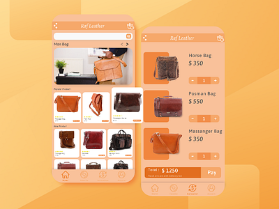 Online shop app android app application bag buy cart e commerce ios iphone leather menu mobile online shop search transaction