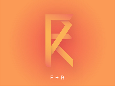 F+R Logo alphabet design gradient logo modern typography