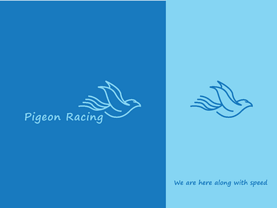 Pigeon Racing bird blue design illustration logo pigeon product style